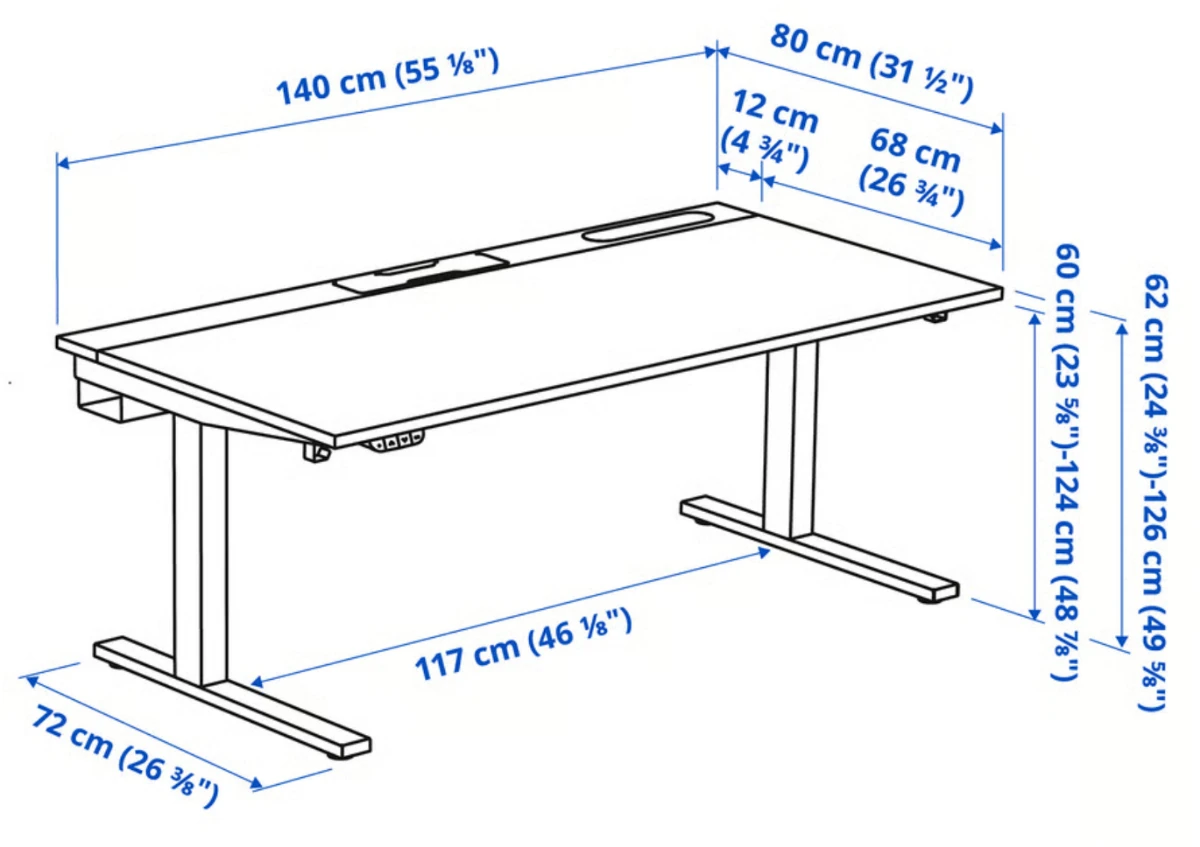 An IKEA Mittzon adjustable standing desk