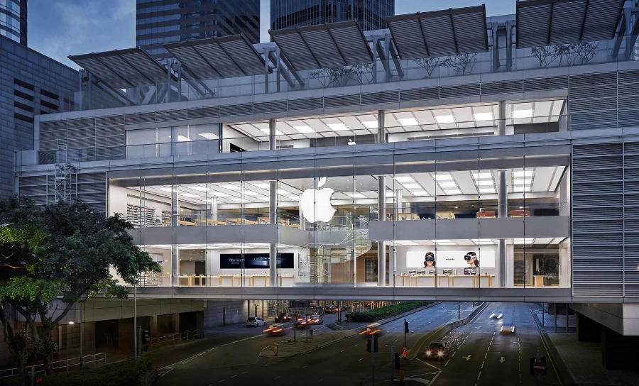 An Apple Store interior with the Genius Bar