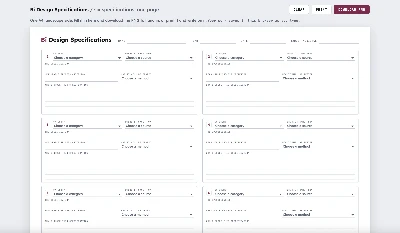 The Bi design specifications tool